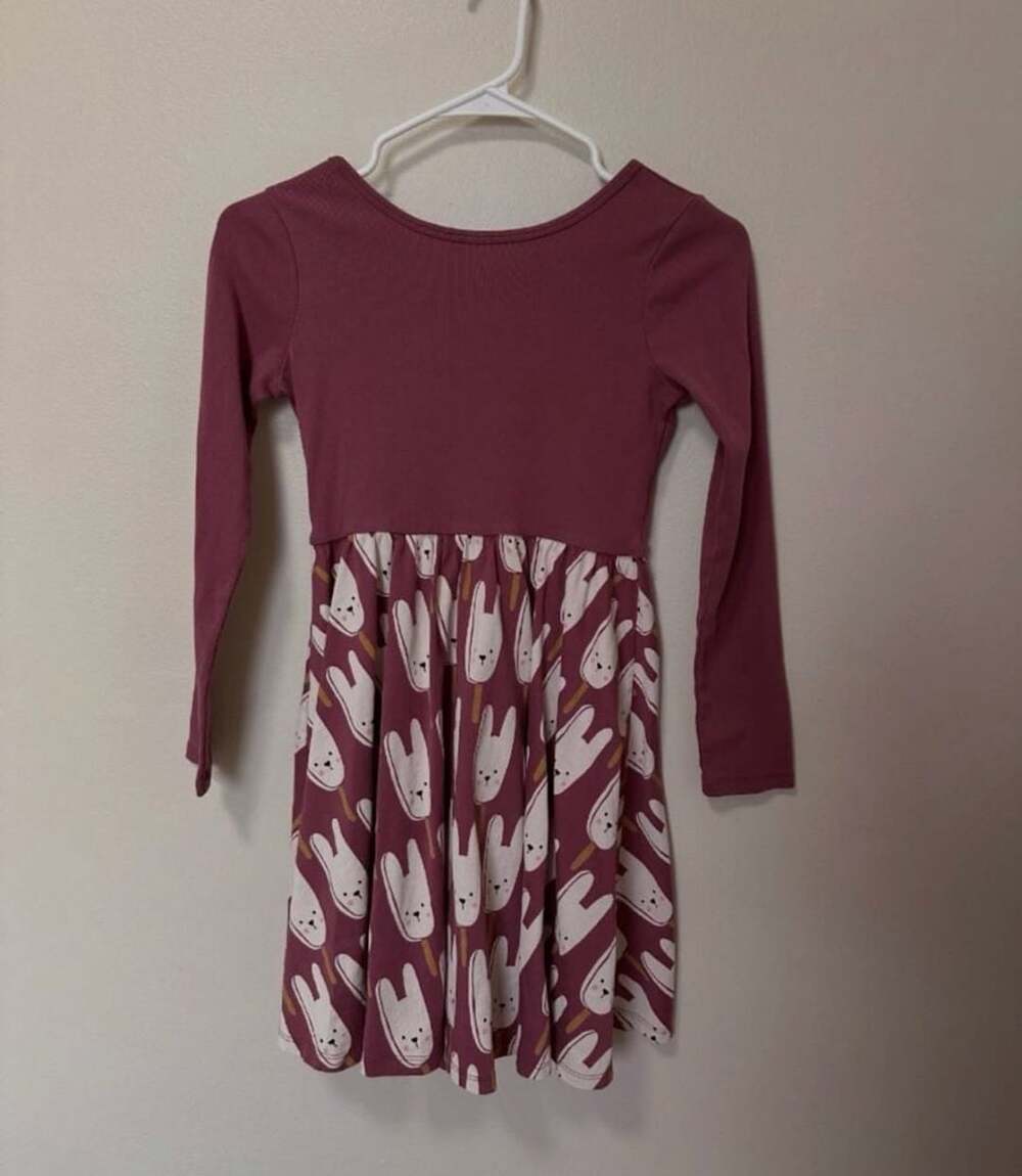 Tea Collection Bunny Pops Skirted Ballet Long Sleeve Dress